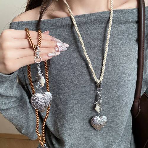 Fashion Shell Pendant Necklaces Women Heart Long Removable K
