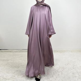 Silky Lantern Sleeve  Dress  for Women  2025 Party Dresses M