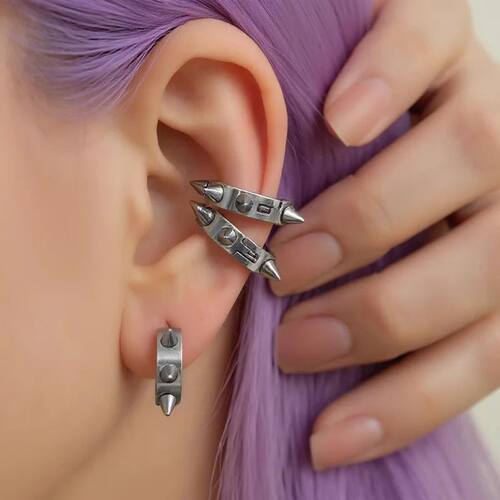 2pcs Stainless Steel Non Pierced Clip On Earrings for Men Wo