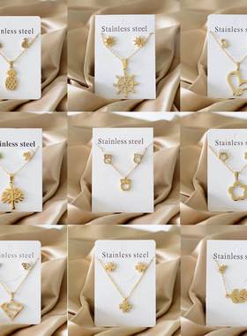 Necklace Earrings Jewelry Sets for Women Flowers Butterfly C