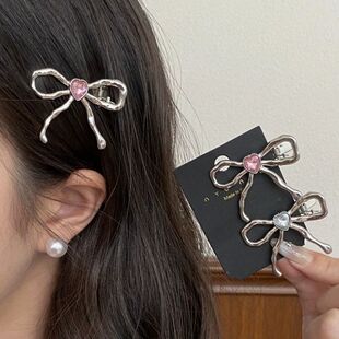 Rhinestone Bow Hair Clips for Women Girl Exquisite Sweet Duc