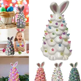 Easer Chrismas Bunny Decor LED Ornamen Figur Rabbi Ligh