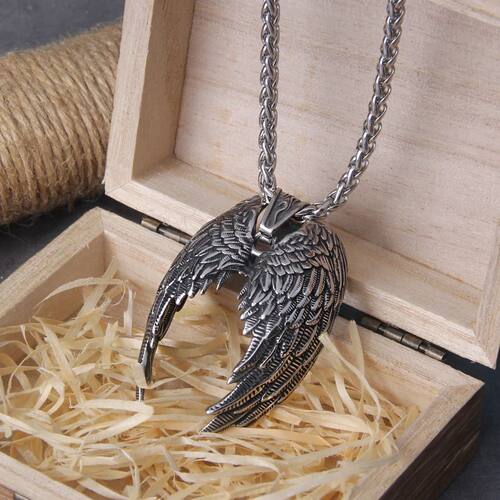 Classic Angel Wings Pendant necklace For Man Stainless Steel