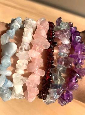 Natural Crystal Gemstone Irregular Energia Pedra Pulseira Be