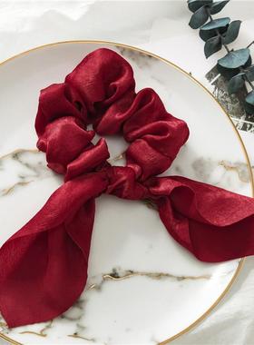 New Chiffon Bowknot Elastic Hair Bands For Women Girls Solid