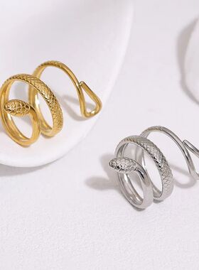 Sainless Seel Minimalis Snake Rings for Women Men Personaliz