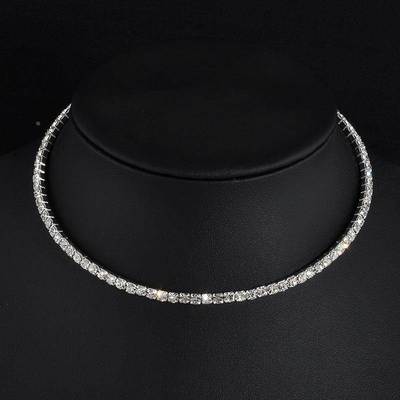 Rhinestone Choker Necklaces Torques Collar Women Statement J