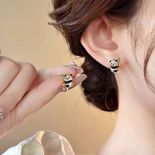 Panda Earrings New Chinese Syle China-Chic Fashion Bamboo Em
