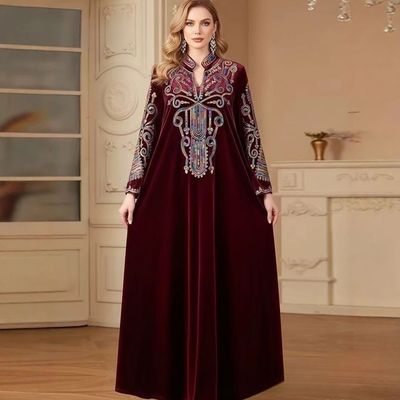 Party Dresses Women  Vestidos Sequins Thicken Jalabiya Dubai