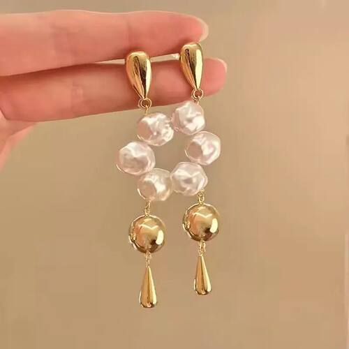 Pearl earrings long fashion high sense ligh luxury cold wind