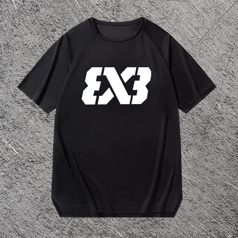 3X3运动t恤男短袖夏季速干半袖上衣宽松健身跑步透气篮球训练服男