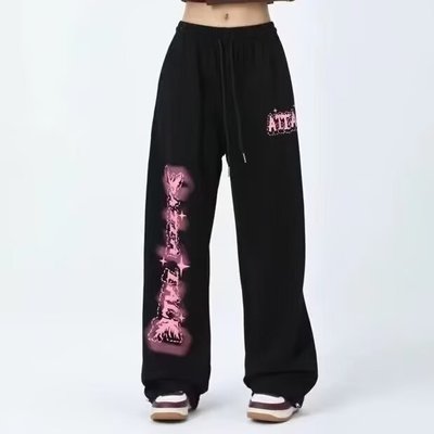 大码美式嘻哈阔腿运动裤休闲裤子