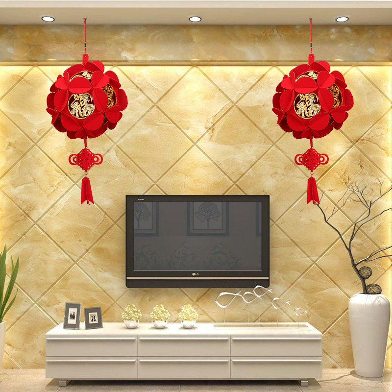 植绒布灯笼挂件新居客厅吊顶布置