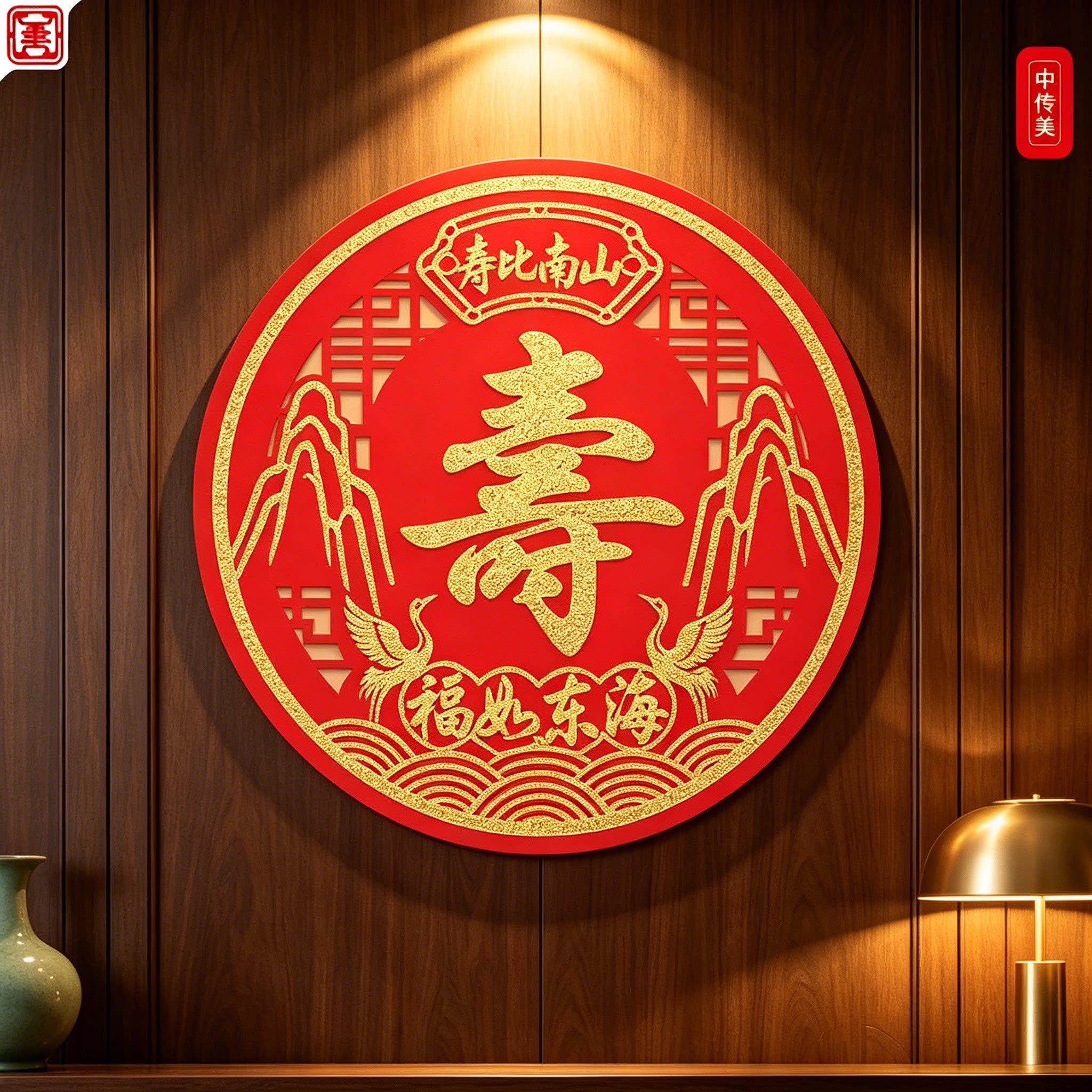 老人祝寿布置绒布寿字贴纸爷爷奶奶80大寿六十岁生日寿宴场景装饰
