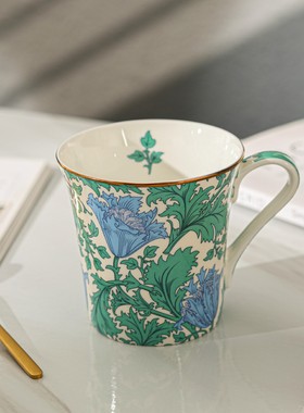爱莉卡贝叶Erica Beyer 英式经典田园风复古镀金骨瓷马克杯