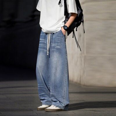 JYF-2573夏季休闲牛仔裤2025年ins原宿风帅气潮流1潮cityboy潮牌