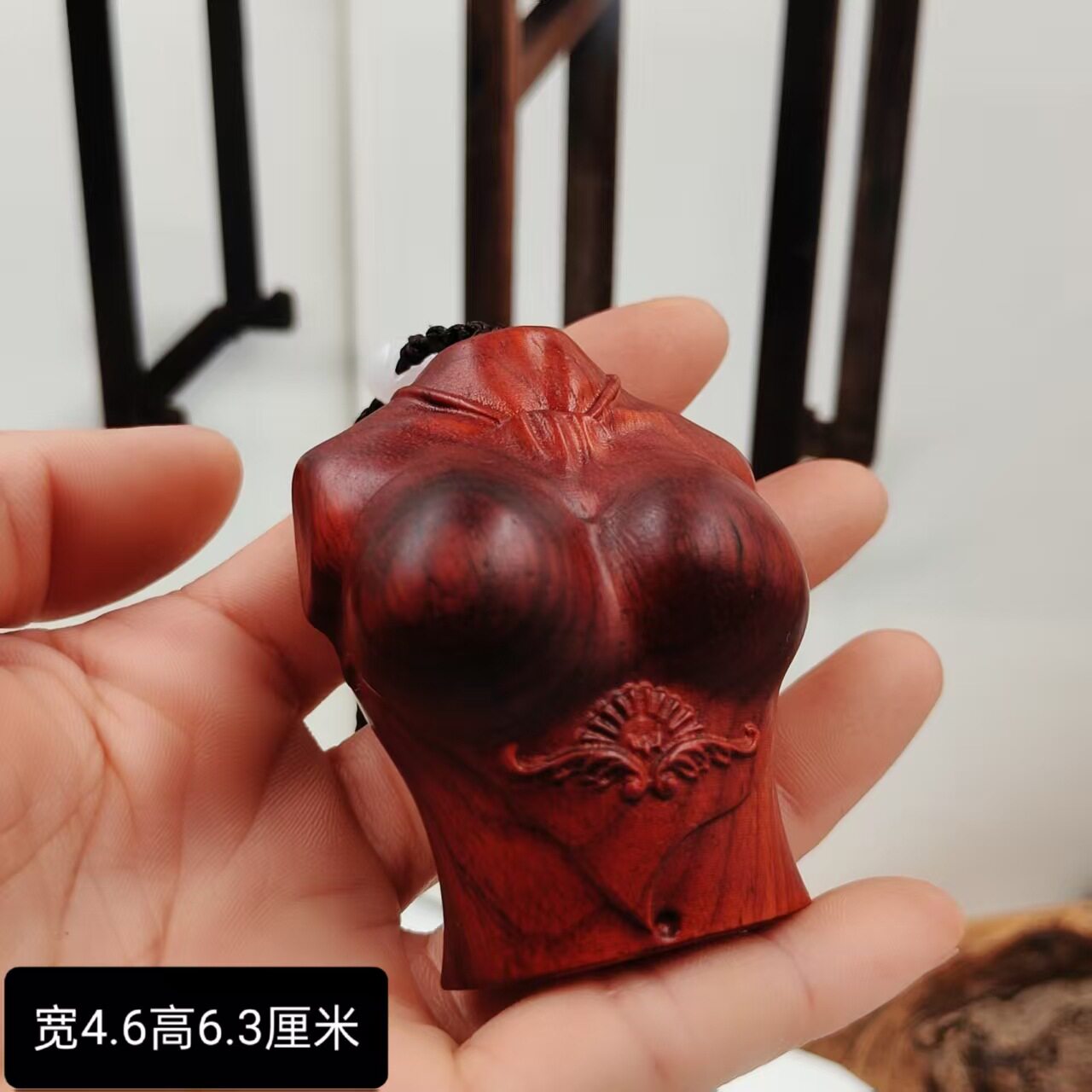 新款檀木木雕手把件原木原色无漆木雕