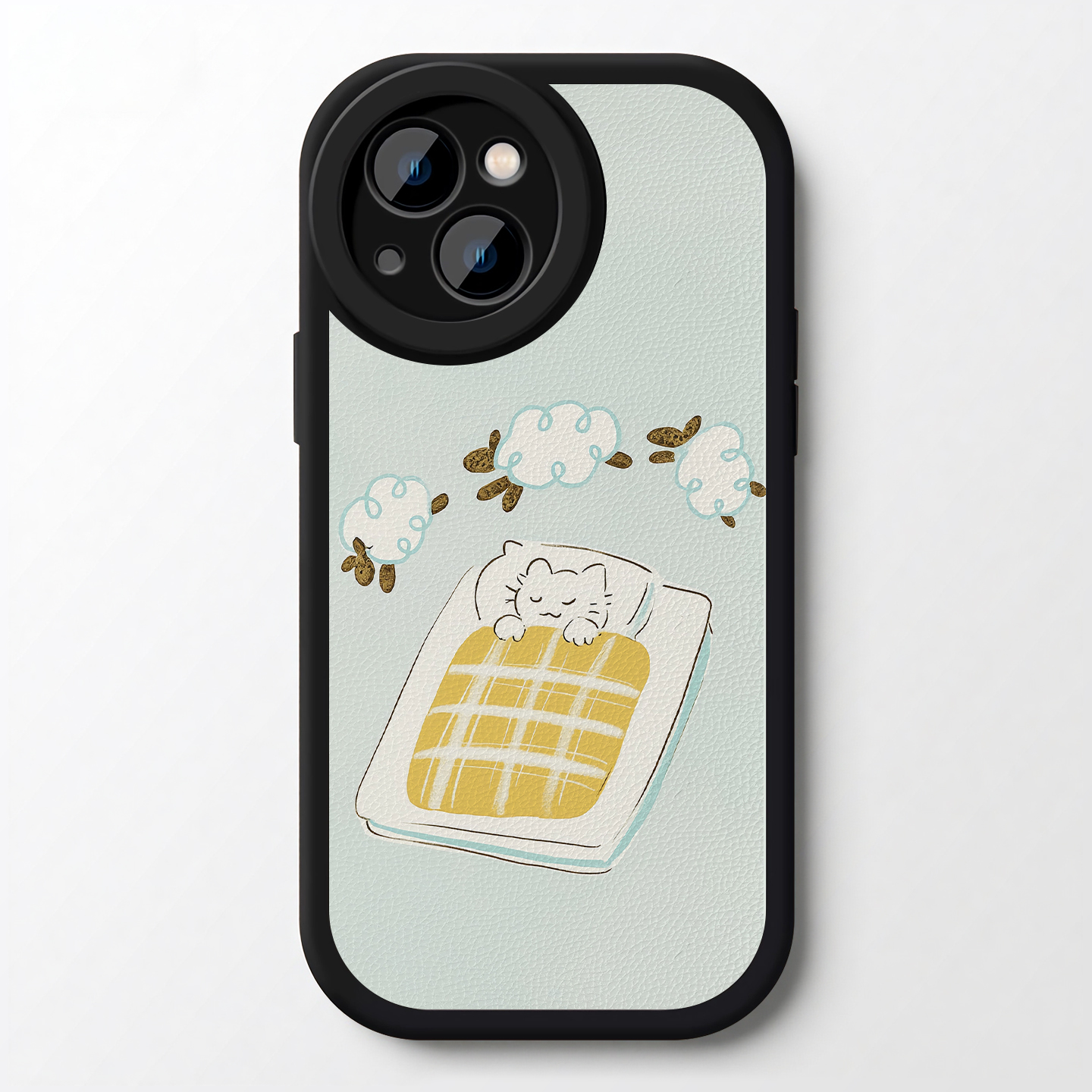 晚安好梦睡觉猫咪数羊可爱小羊皮适用iPhone17promax/16p手机壳华为nova畅享60软OPPOreno9vivos18IQOO小米15