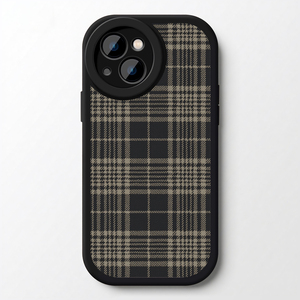 灰格调适用iPhone17promax手机壳新款苹果16pro复古文艺小米15艺术感14小众不撞13全包华为pura80格纹nova14