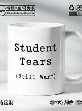 Student Tears still warm 趁热喝了 同学老师陶瓷马克杯水杯杯子
