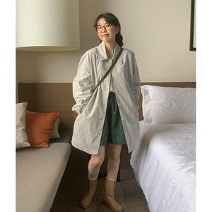 风衣外套女2023春秋新款小个子中长款今年流行大衣chic减龄韩系