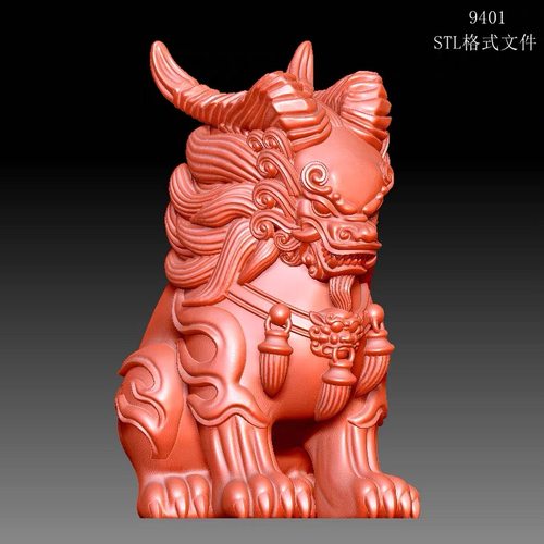 坐立神兽貔貅摆件圆雕图雕刻机3D打印素材STL格式模型图OBJ水晶雕