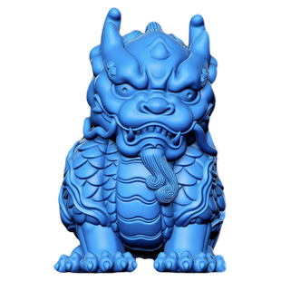 水晶雕刻貔貅机雕stl精雕图 新款卷书麒麟stl圆雕图3d打印模型