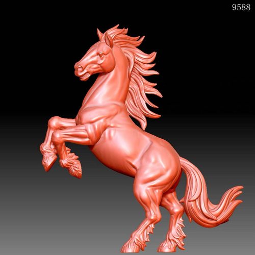 9588马圆雕图雕刻机3D打印素材STL格式模型图OBJ精雕水晶雕刻stl