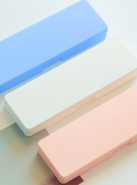 小清新INS日式简约磨砂文具盒 19CM无印风学生铅笔盒化妆收纳盒