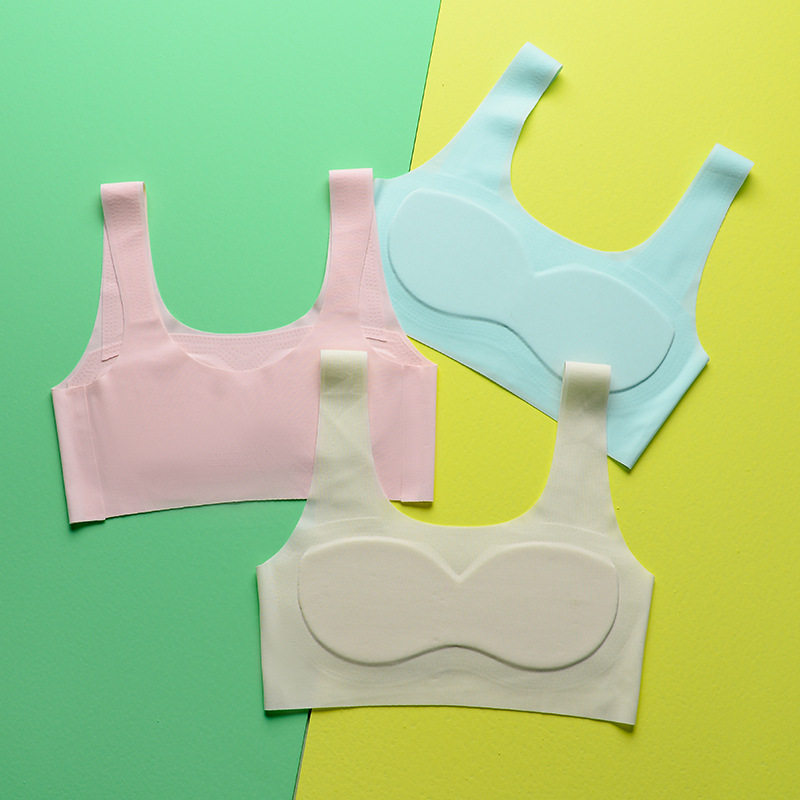 少女内衣无钢圈学生内衣带胸垫女童运动背心防走光胸罩文胸