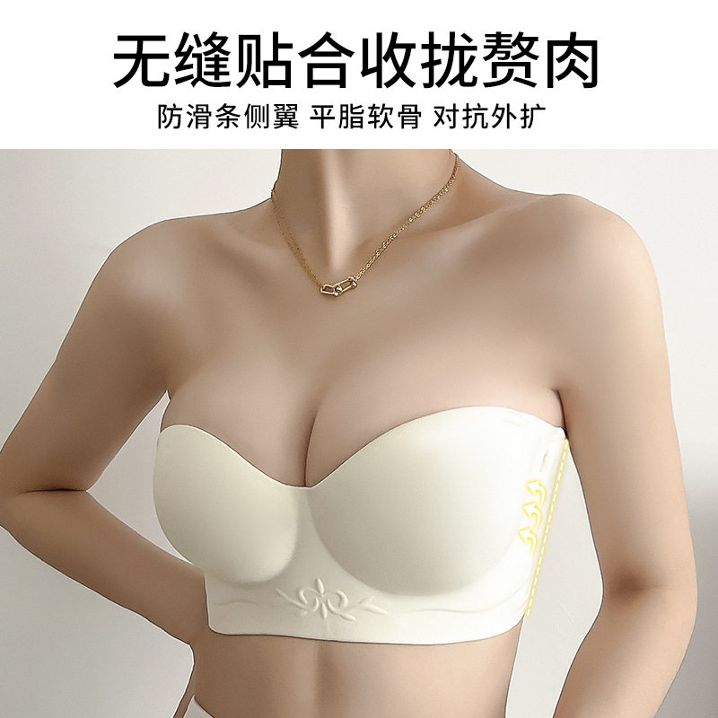 糖果2638少女无痕内衣防滑透气文胸无钢圈内衣聚拢上托隐形抹胸