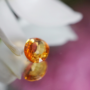 裸石/天然蓝宝石2.08ct 艳橙黄色椭圆戒面吊坠/InColor彩定制