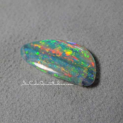 裸石/天然澳洲欧泊3.38ct水晶铁欧泊 戒面吊坠/InColor彩定制