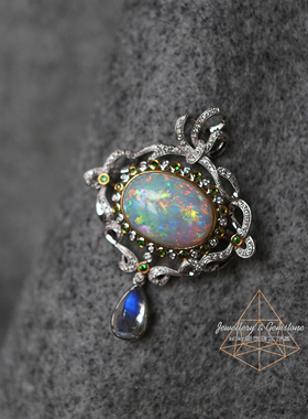 复兴时代/18k金澳洲欧泊 吊坠胸针  鉴赏定制/InColor 彩定制