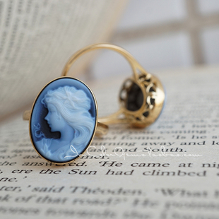 你的容颜/简约款Cameo戒指 k金 原创款/InColor 彩定制