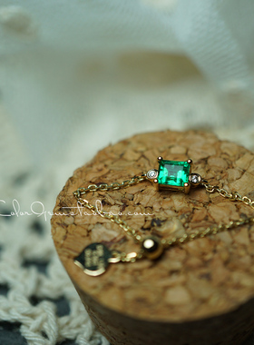 链条戒/天然祖母绿 哥伦比亚 18k可调节  定制鉴赏/InColor彩定制