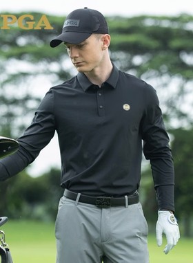 pga高尔夫服装男长袖T恤 秋冬运动球衣 时尚舒适高弹面料101300