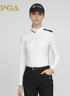 pga高尔夫女士春秋运动长袖T恤 潮牌设计柔软亲肤 简约时尚101253