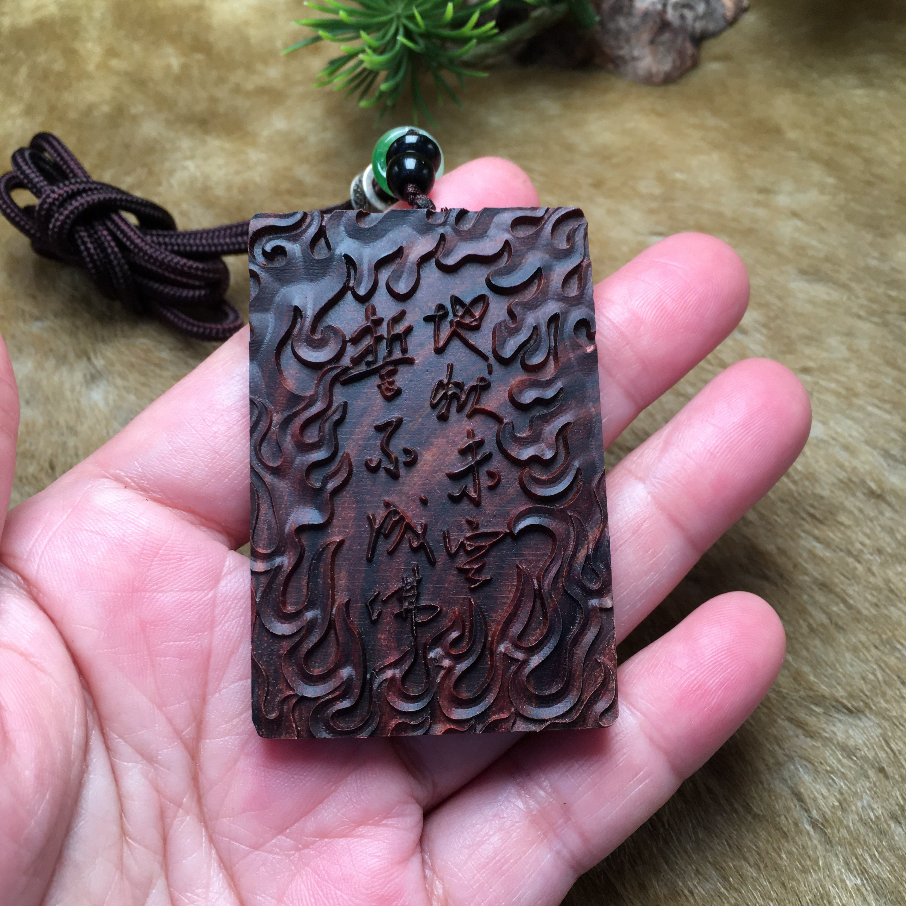 海南黄花梨紫油梨地狱未空誓不成佛手把件红木工艺品吊坠饰品车挂