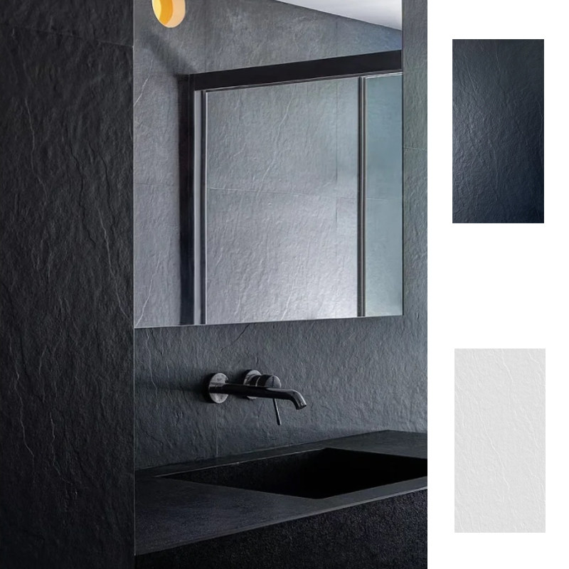 轻奢纯黑色通体砖天脉岩瓷砖厨房卫生间黑砖白色板岩瓷砖600x1200