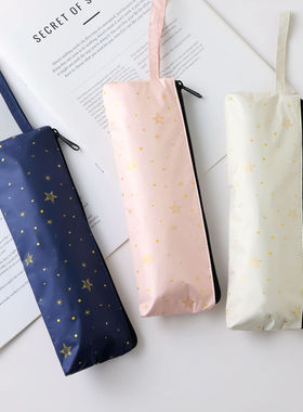 日本超轻126克碳纤折叠防晒太阳伞防紫外线晴雨两用烫金星星女伞