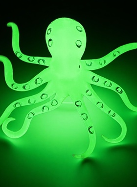 软胶仿真章鱼夜光蓝环八爪鱼超亮发光幼儿园儿童玩具海洋动物模型