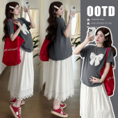 2025新款 春秋款 时尚 女宽松显瘦衬衫 孕妇装 套装 两件套 MS母婴