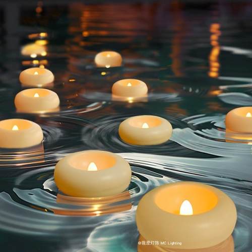 防水漂浮茶蜡烛氛围灯