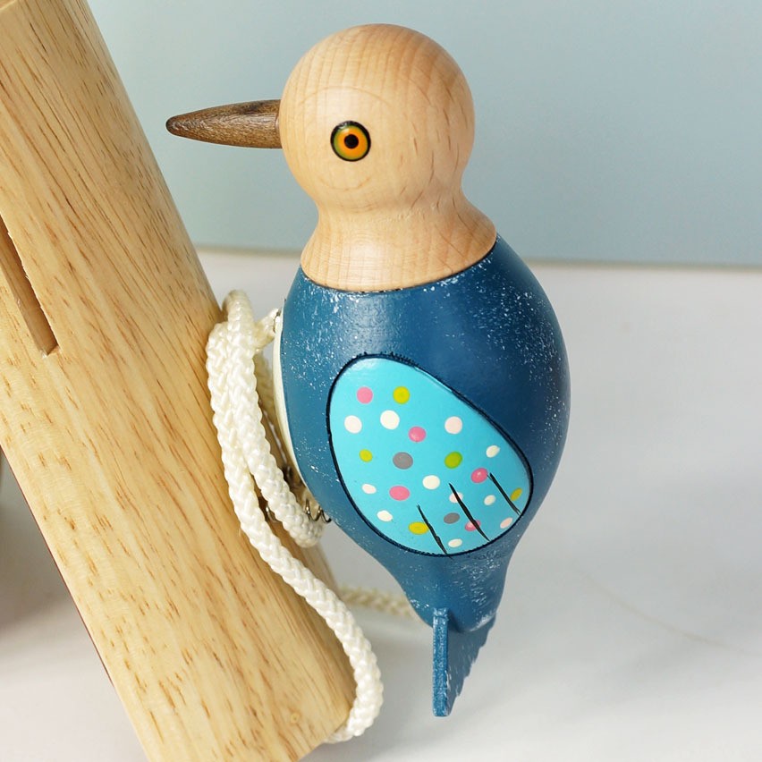 跨境创意礼品啄木鸟敲门器创意乔迁礼物木质复古敲门器装饰门铃