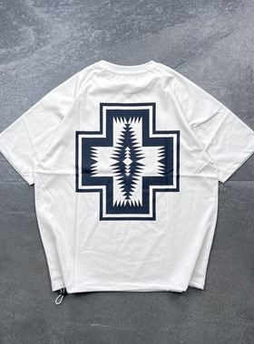 现货BEAMS B:MING PENDLETON 定番联名图腾宽松机能速干短袖T恤