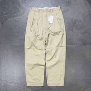 现货nanamica Double Pleated Chino 26ss双褶锥形宽松休闲长裤