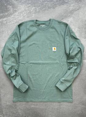 现货 Carhartt WIP Pocket L/S卡哈特经典款25ss口袋logo长袖T恤