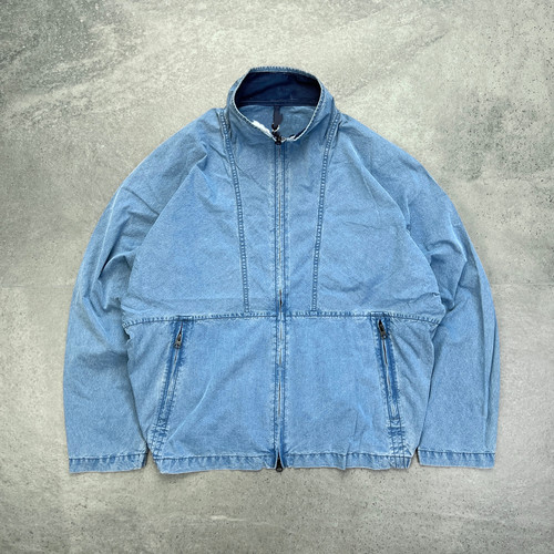 现货 TNF日本紫标 COTTON NYLON做旧立领蓝染尼龙夹克N25FA001