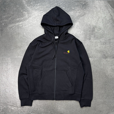 现货Carhartt WIP Hooded AmericanScript卡哈特刺绣小标卫衣帽衫
